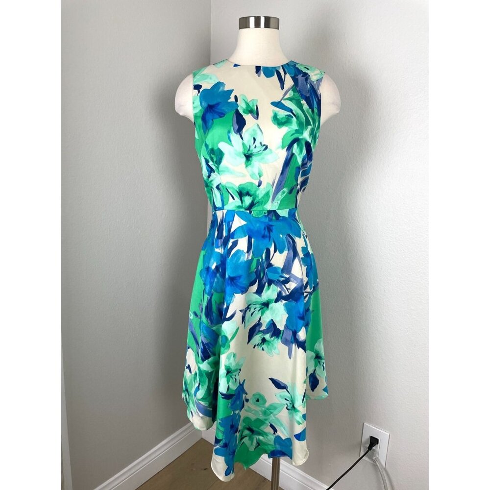 Donna Morgan Womens 10 Floral Handkerchief Hem Midi Dress Sleeveless